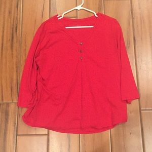 Kim Rogers  red Henley